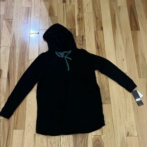 Oh Baby by Motherhood Black Hoodie with Teal Accents